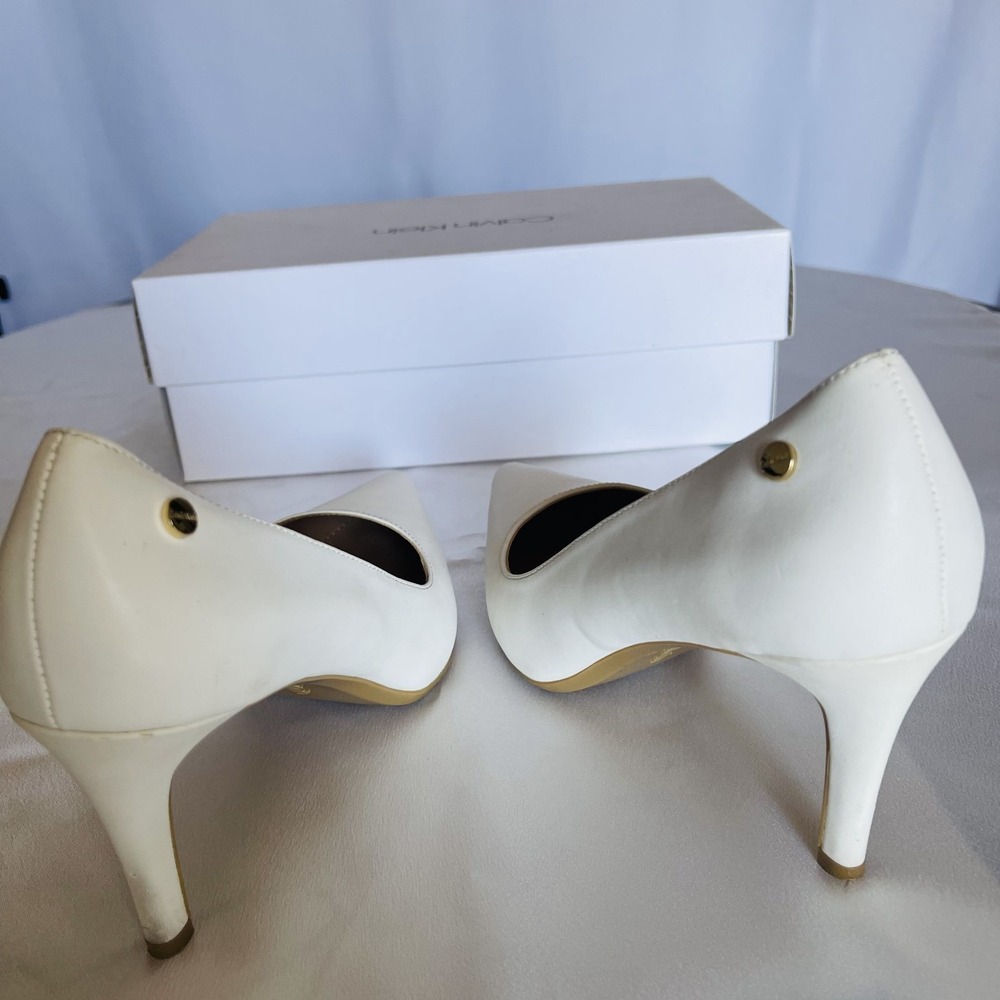 $120 Calvin Klein Brady Ivory Pump Woman Shoes 6.5M with Box Worn once - Picture 4 of 6